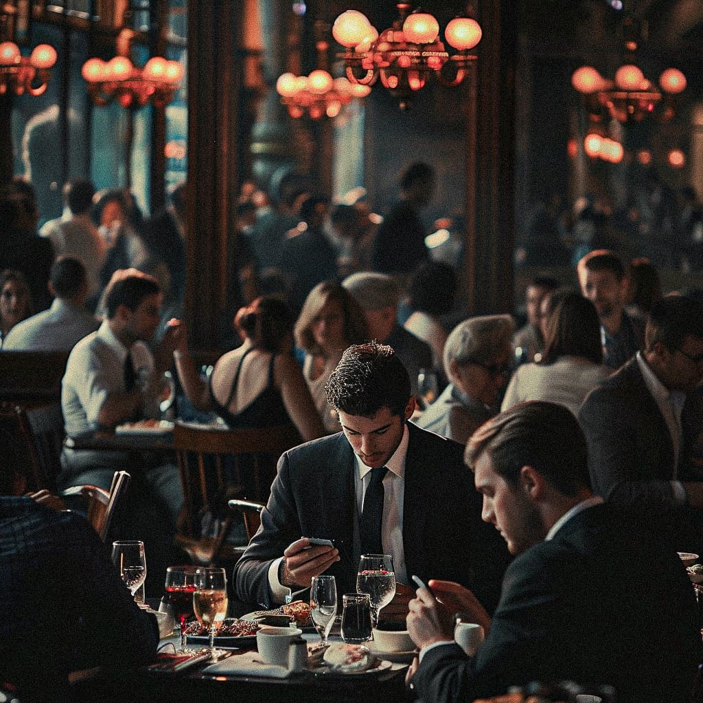 Människor på restaurang