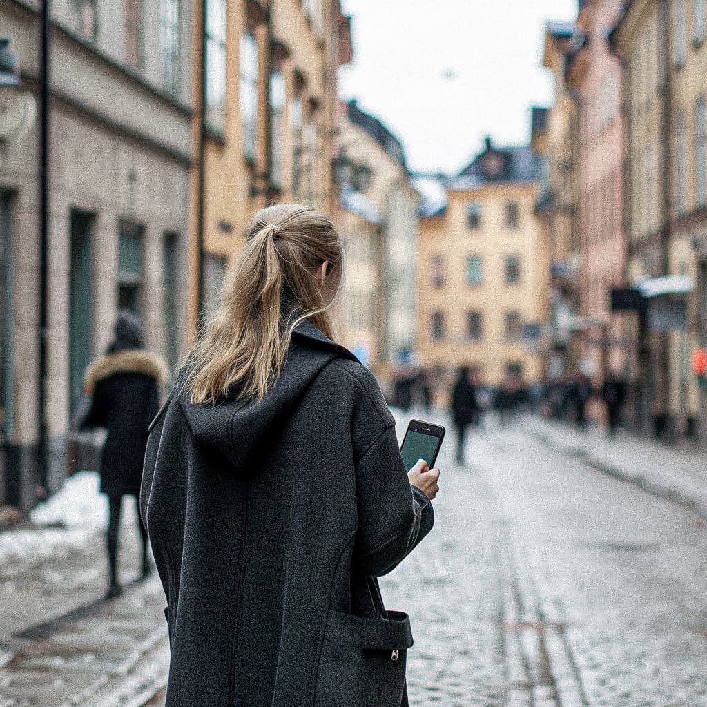 Tjej telefon blond