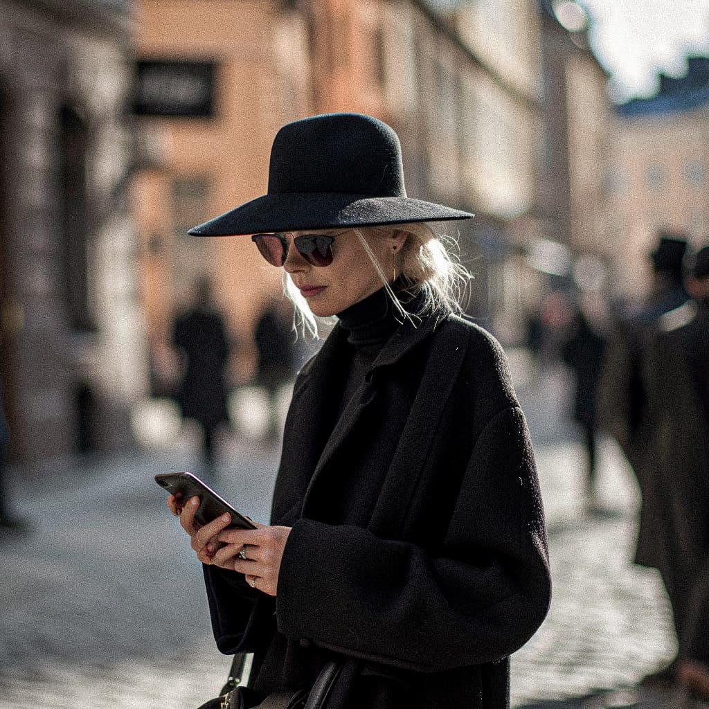 Tjej med telefon