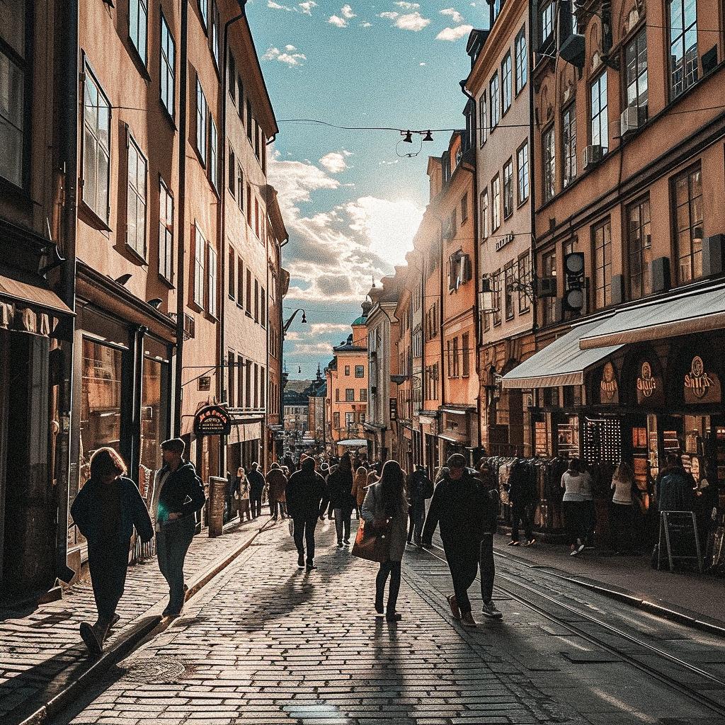 människor promenerar stockholm